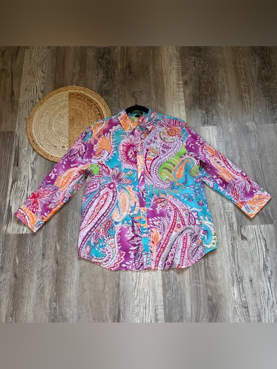 Lauren Ralph Lauren Tops - LAUREN RALPH LAUREN Multi-colored Paisley Print Womens 3/4 Sleeve Button Down